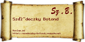 Szádeczky Botond névjegykártya